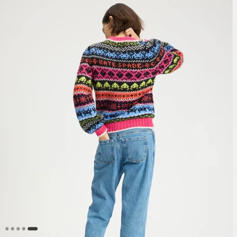 Space Invaders X Kate Spade Alpaca Fair Isle Sweater size Small